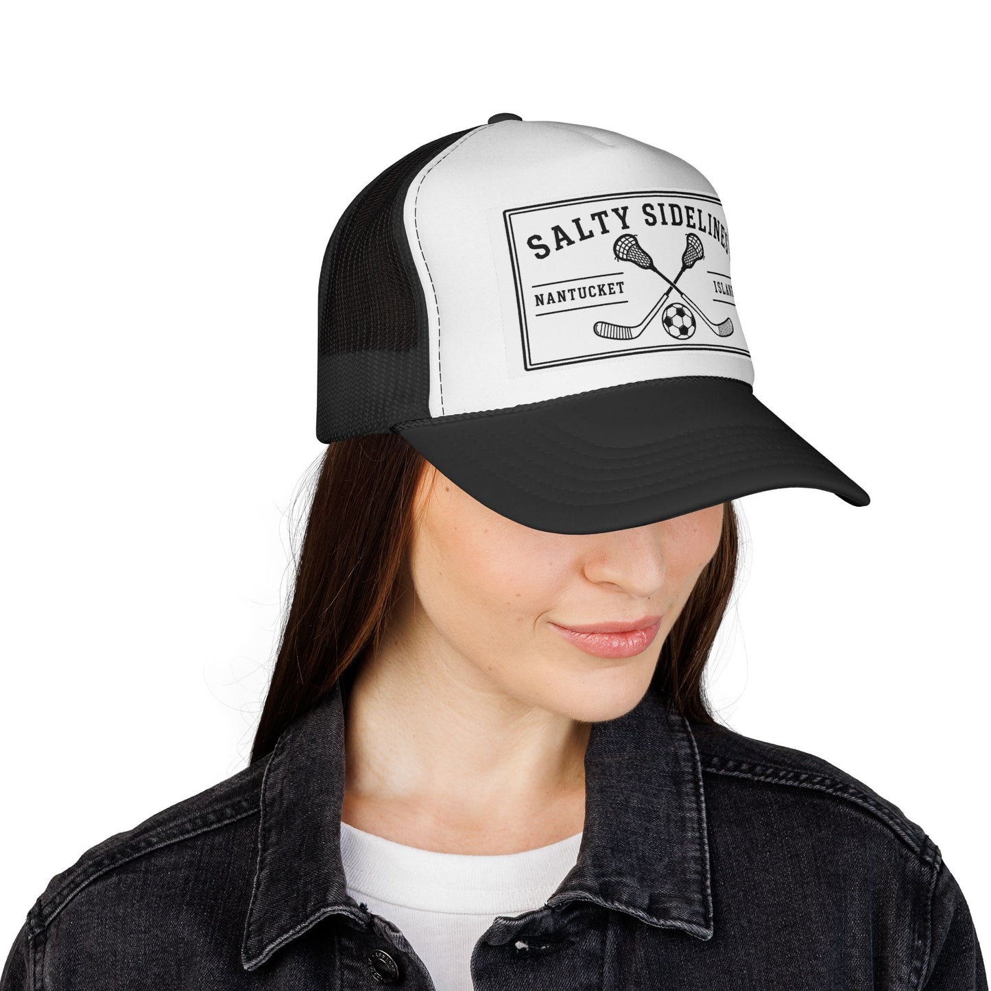 Salty Sidelines Nantucket Island Trucker Cap