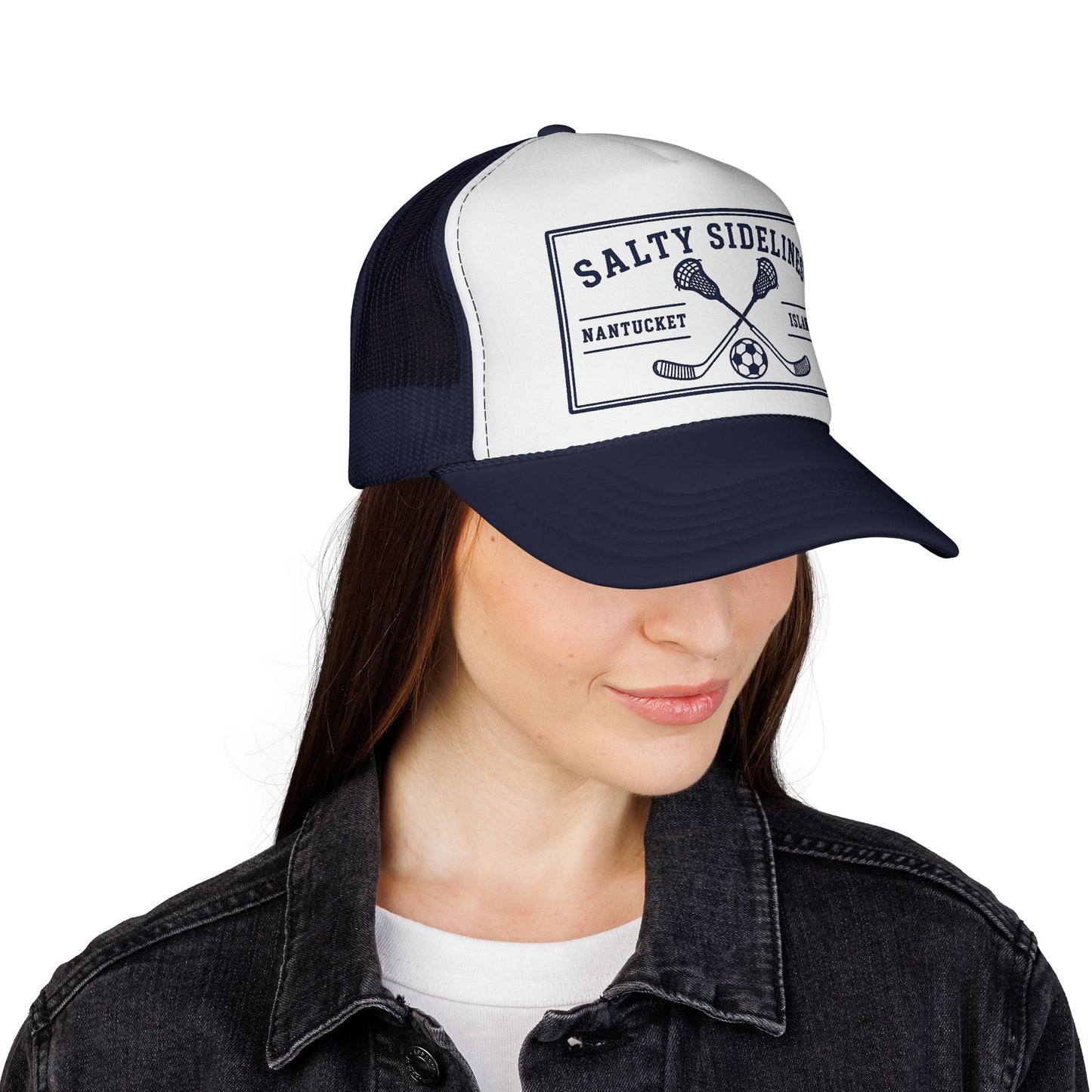 Salty Sidelines Nantucket Island Trucker Cap