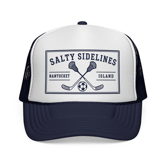 Salty Sidelines Nantucket Island Trucker Cap