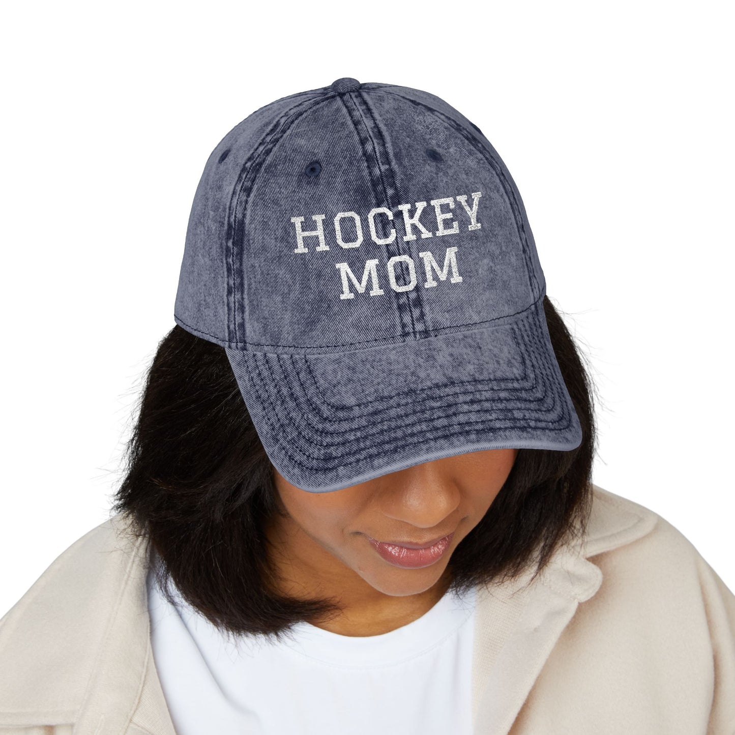 Hockey Mom Vintage Embroidered Cap