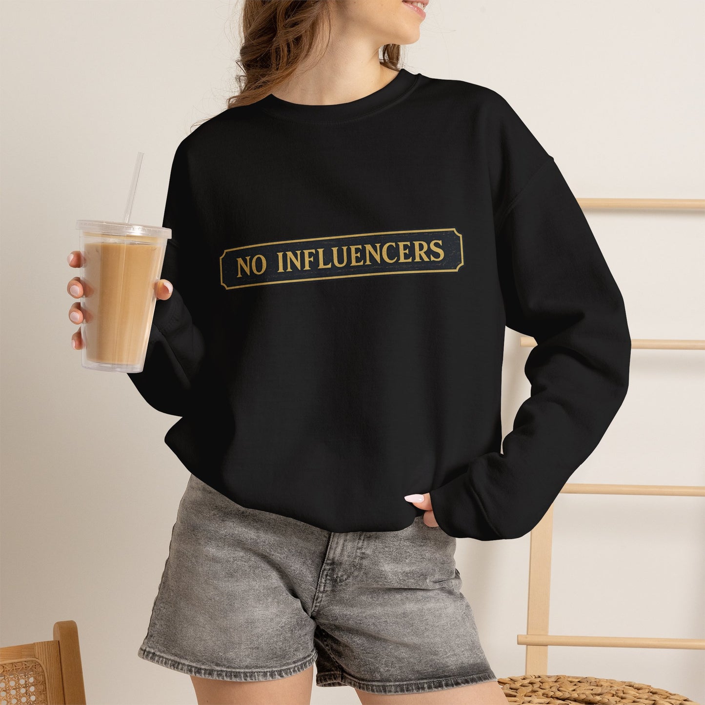 "NO INFLUENCERS QUARTERBOARD" Crewneck Sweatshirt