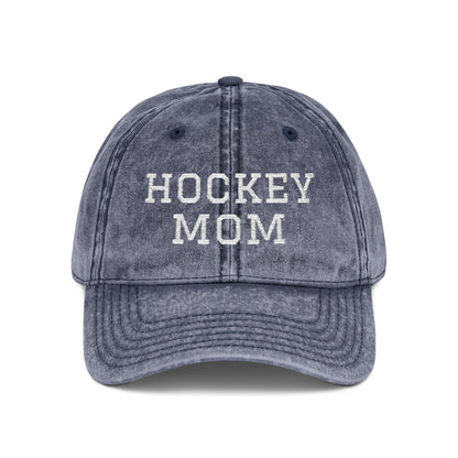 Hockey Mom Vintage Embroidered Cap