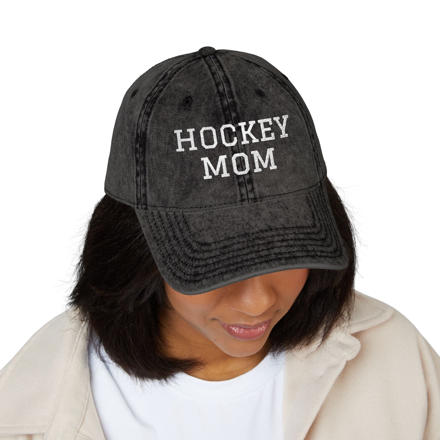 Hockey Mom Vintage Embroidered Cap